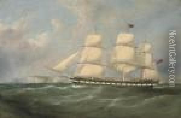 An Outward-bound Merchantman Heading Down The Channel Oil Painting - Samuel Walters