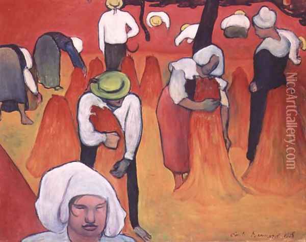 The Buckwheat Harvest, 1888 Oil Painting - Emile Bernard