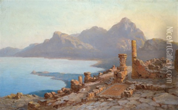 Taormina Auf Sizilien Mit Blick Auf Die Kuste Oil Painting - Samuel C. Bird
