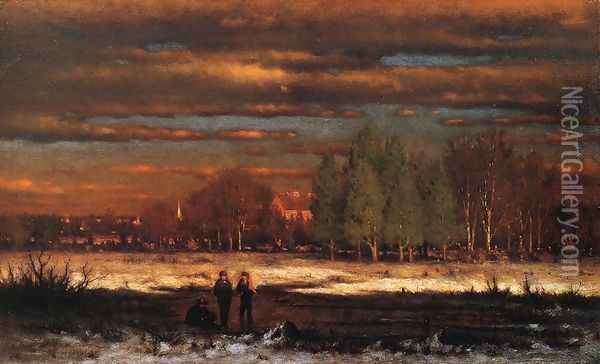 Winter Evening, Montclair Oil Painting - George Inness
