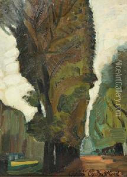 A Row Of Trees Oil Painting - Sergei Yurievich Soudeikine