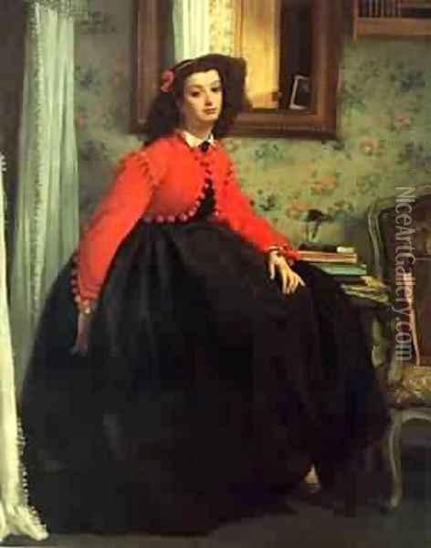 Portrait of Mlle L L Oil Painting - James Jacques Joseph Tissot