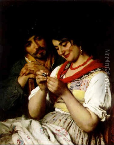 The Seamstress Oil Painting - Eugen von Blaas