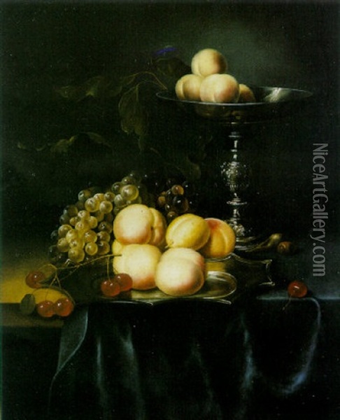 Nature Morte Aux Fruits Oil Painting - Frans Van Der Myn