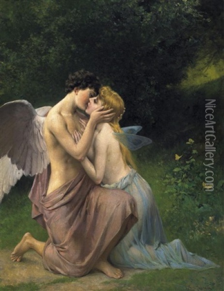 Amor Und Psyche Oil Painting - Paul Thumann