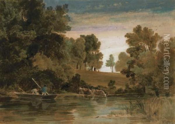 Near Shipton, Oxfordshire Oil Painting - William Turner