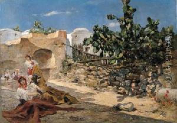 Paesaggio Assolato A Capri Oil Painting - Antonino Leto