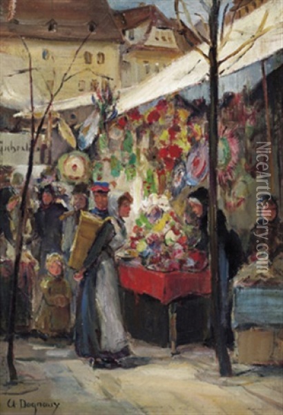 Ein Markt Oil Painting - Albert Marie (Adolphe) Dagnaux