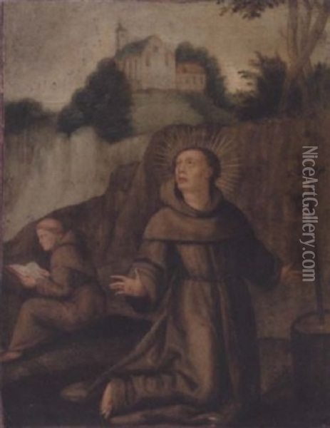 Saint Francis Receiving The Stigmata Oil Painting - Denys Calvaert