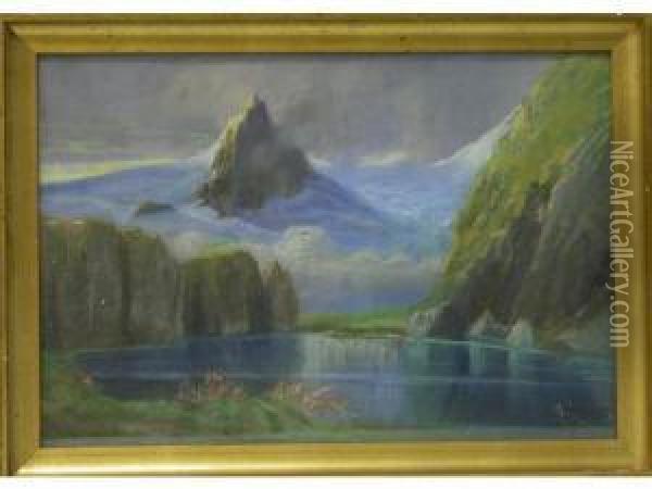Paysage Alpin Oil Painting - Giacomo Varese