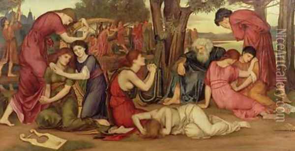 By the Waters of Babylon 1882-83 Oil Painting - Evelyn Pickering De Morgan