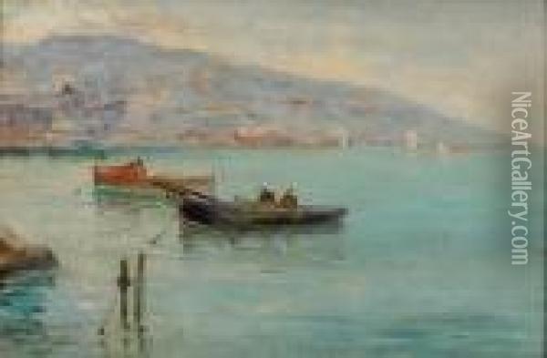 Marina Del Golfo Di Napoli Oil Painting - Oscar Ricciardi