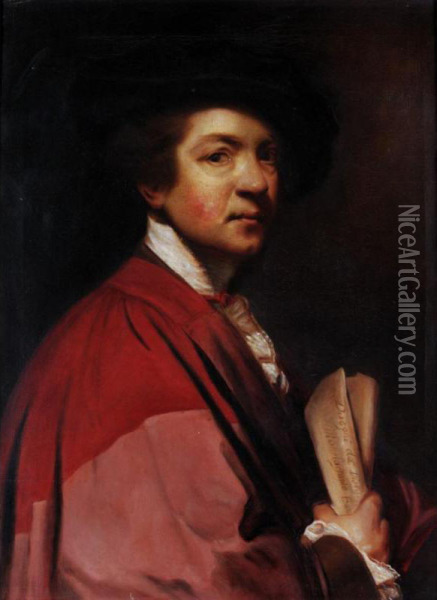 Self Portrait Of Reynolds Oil Painting - Charles Bianchini