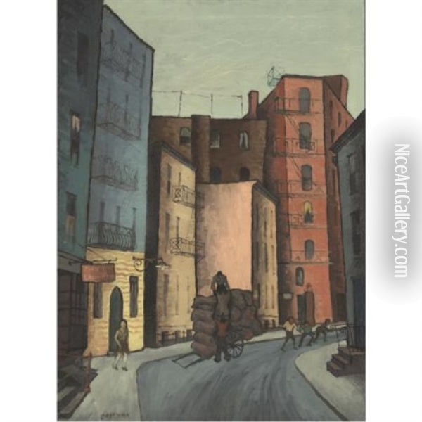 Mannetti Lane Oil Painting - Glenn O. Coleman