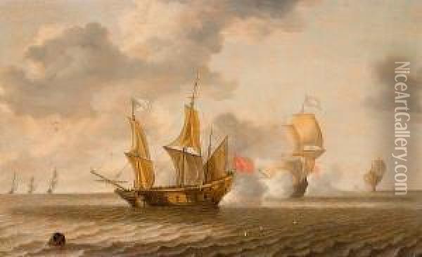 Sea Battle Oil Painting - Bonaventura, the Elder Peeters