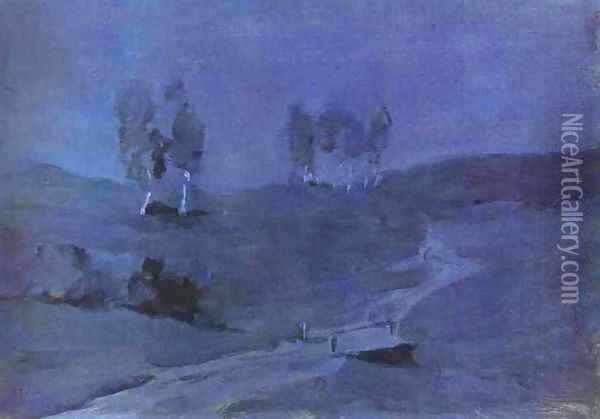 Shadows Moonlit Night 1885 Oil Painting - Isaak Ilyich Levitan