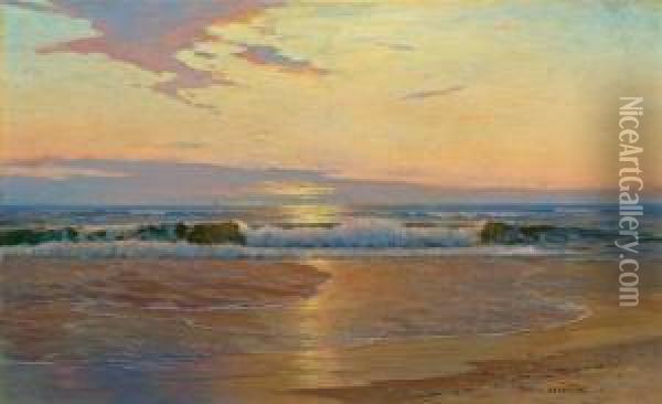 Sunrise Along The Coast Oil Painting - Warren W. Sheppard