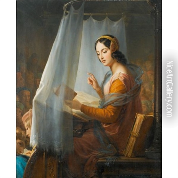 Novella D'andrea Oil Painting - Marie Elenore Godefroy