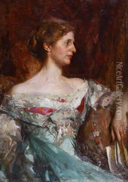 The Portrait Of Jane Burye Oil Painting - Edward Arthur Walton
