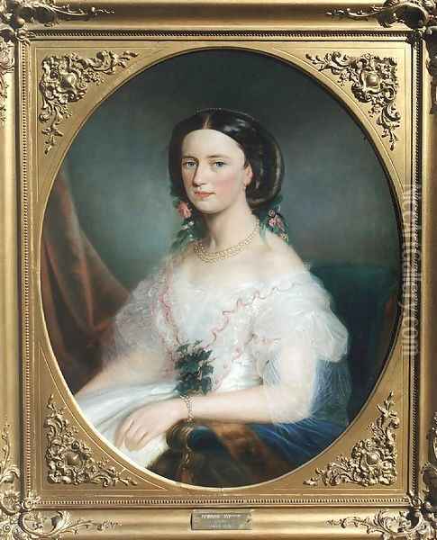 Countess Almasy 1852 Oil Painting - Jozsef Borsos