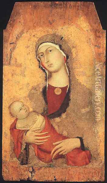 Madonna and Child (from Lucignano d'Arbia) Oil Painting - Simone Martini