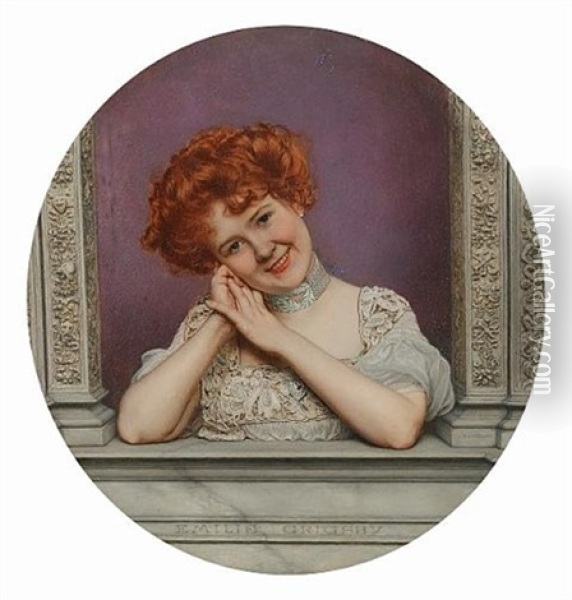 Portrait Of Emilie Grigsby Oil Painting - Jan van Beers