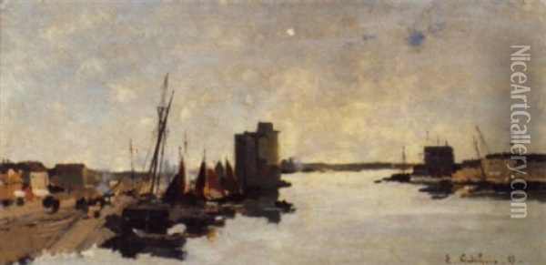 Harbour View Oil Painting - Emile Godchaux
