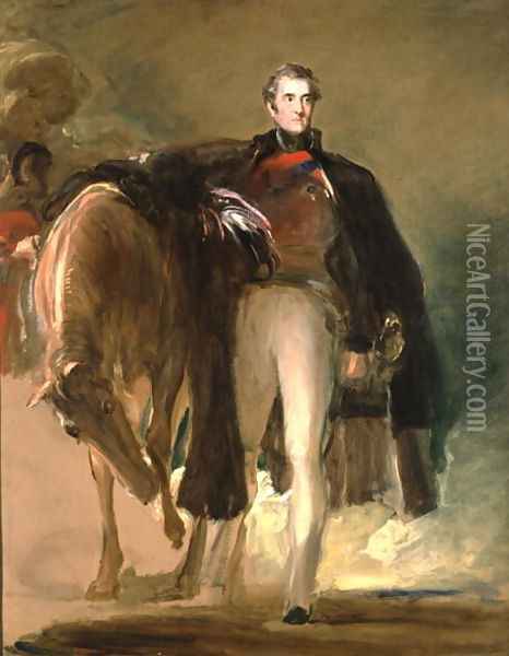 The Duke of Wellington and his Charger Copenhagen Oil Painting - Sir David Wilkie
