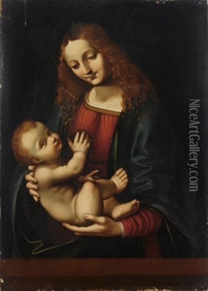 The Madonna And Child Oil Painting - Marco d' Oggiono