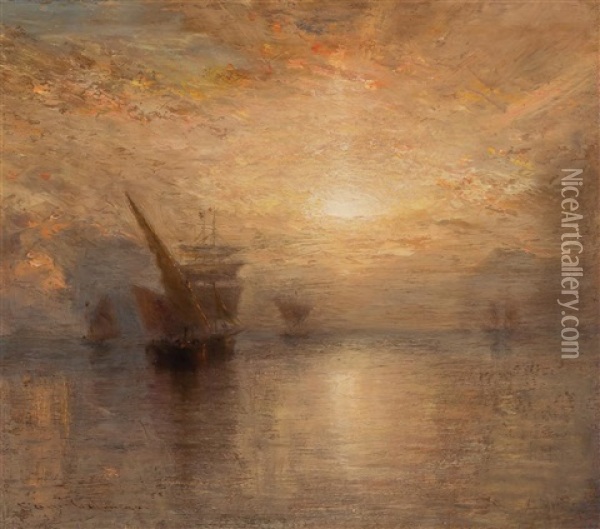 Sunrise On The Adriatic Oil Painting - Samuel Colman
