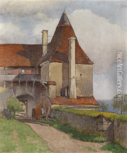 Alter Turm In Oil Painting - Ferdinand Brunner