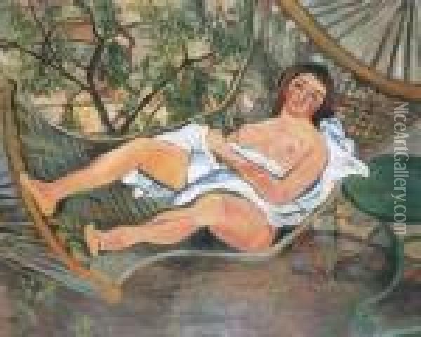 Femme Dans Un Hamac Oil Painting - Suzanne Valadon
