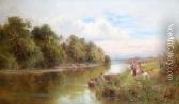 Silent Waters Oil Painting - Henry Hillier Parker
