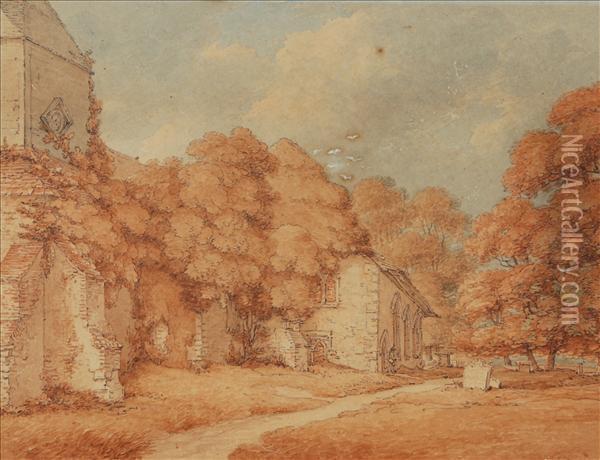 Little Bookhamchurch, Surrey Oil Painting - Thomas Hearne
