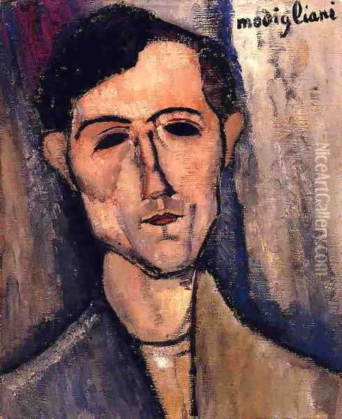 Man's Head (aka Portrait of a Poet) 1915 Oil Painting - Amedeo Modigliani