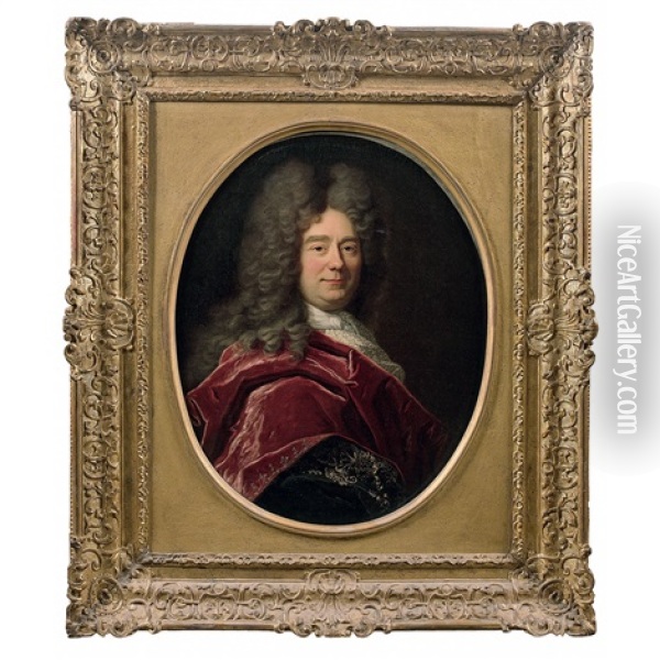 Portrait De Monsieur Francois Begon (1650-1725) Oil Painting - Hyacinthe Rigaud
