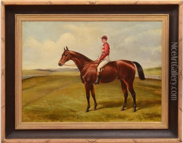 Major Brown's Racehorse, The Primate, With Jockey Up Oil Painting - John Chester Matthews