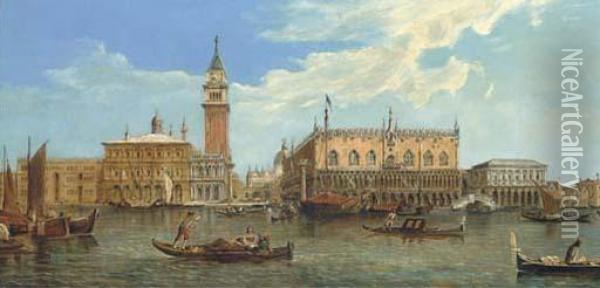 The Molo And The Piazzetta, Venice Oil Painting - (Giovanni Antonio Canal) Canaletto