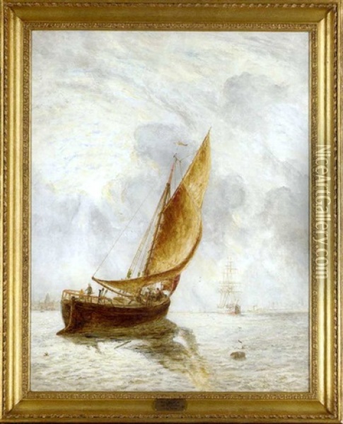 A Boat Entering The Mersey Oil Painting - William Joseph J. C. Bond