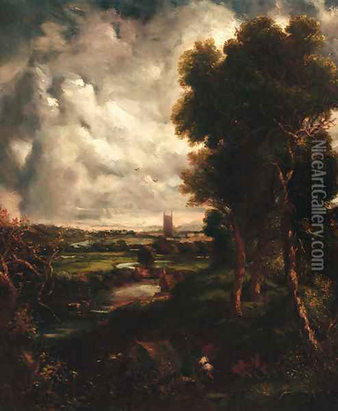 Dedham Vale Oil Painting - John Constable