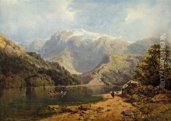Na Jezere Oil Painting - August Bedrich Piepenhagen