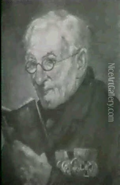 Brustportrait Eines Alteren Hern Mit Orden Oil Painting - Arthur Hacker