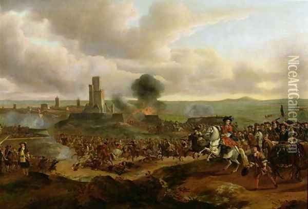 A Battle Scene in 1673 Oil Painting - Jan Baptist Lodewyck Maes