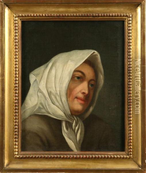 Kvinnofigur Med Schalett Oil Painting - Pehr Hillestrom