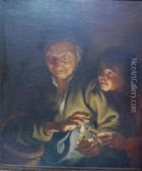 Borrowing A Light Oil Painting - Peter Paul Rubens