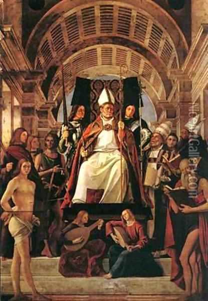 Altarpiece Of St Ambrose 1503 Oil Painting - Bartolomeo Vivarini