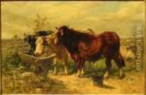 Cows Oil Painting - Henry Schouten
