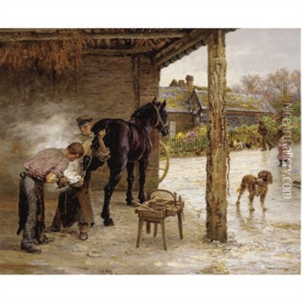 The Blacksmith Oil Painting - Marie Francois Firmin-Girard
