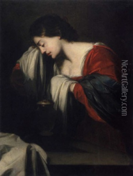 Madeleine Penitente Oil Painting - Nicolas Regnier