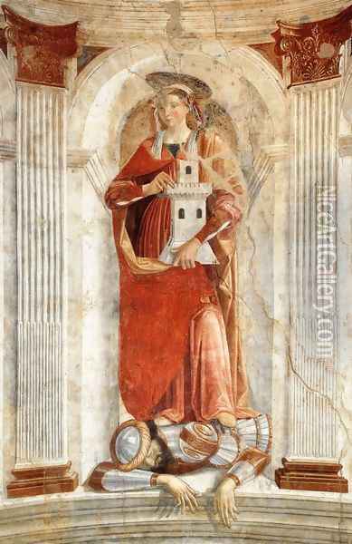 St Barbara c. 1471 Oil Painting - Domenico Ghirlandaio